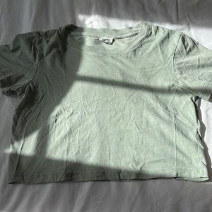 Blue-Green Cropped Tee